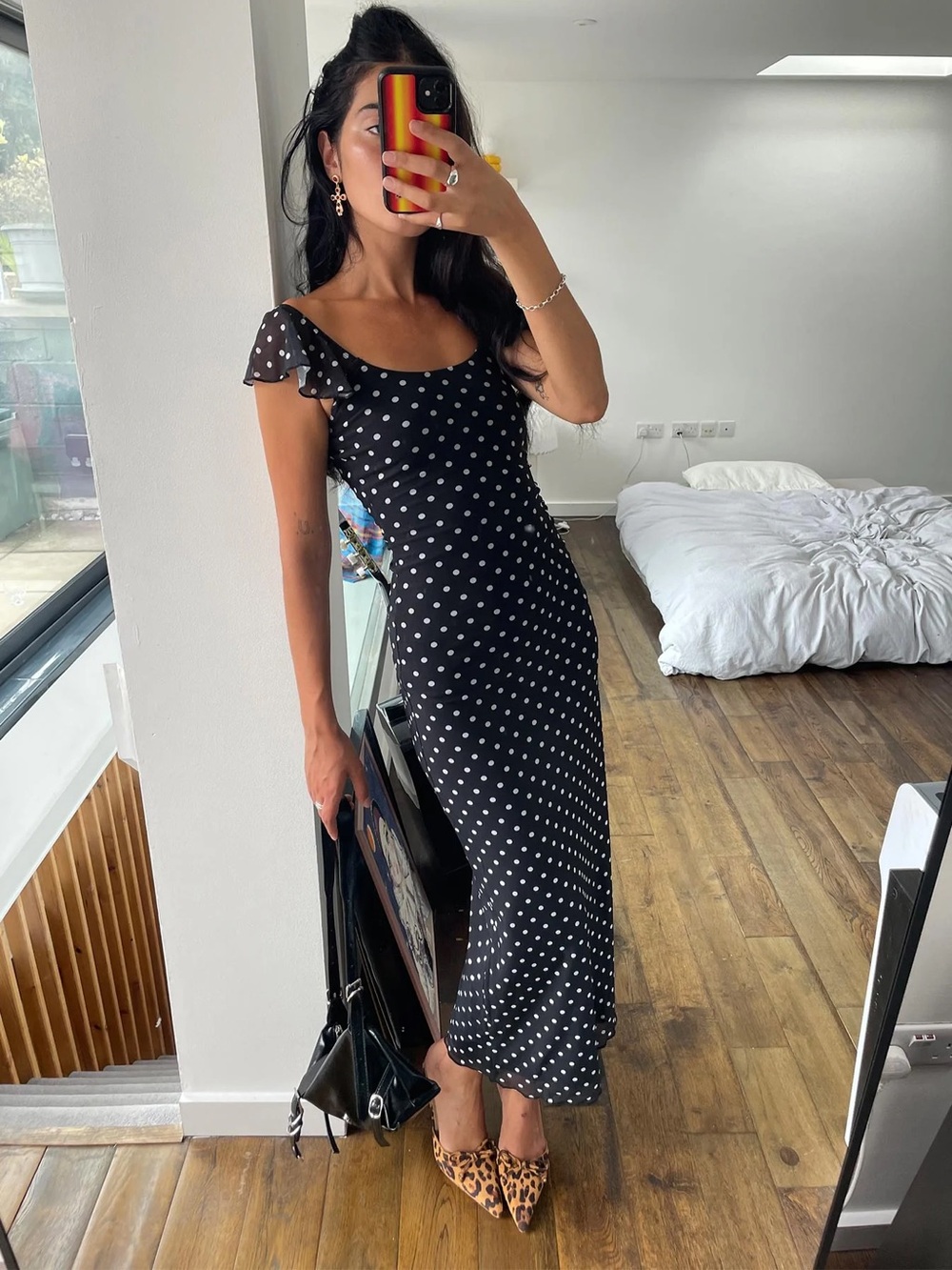 Princess Polly Sandberg Maxi Dress Black Polka Dot
